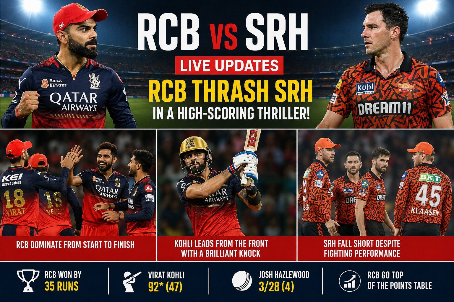 RCB vs SRH Match Today