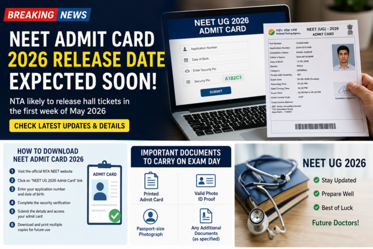 NEET Admit Card 2026 release date