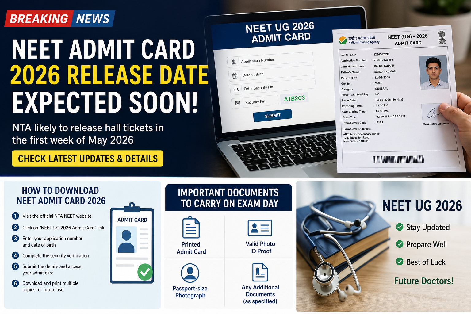 NEET Admit Card 2026 release date