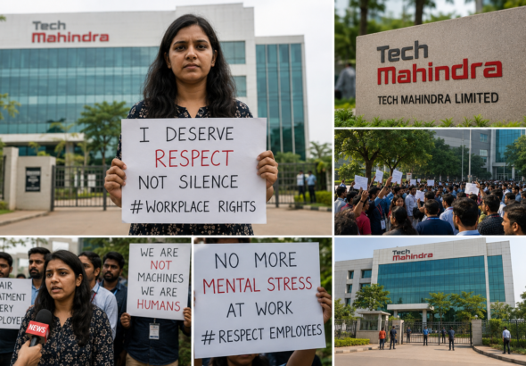 Tech Mahindra employee Bhavana protest