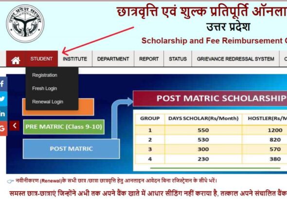 UP Scholarship 2026-27